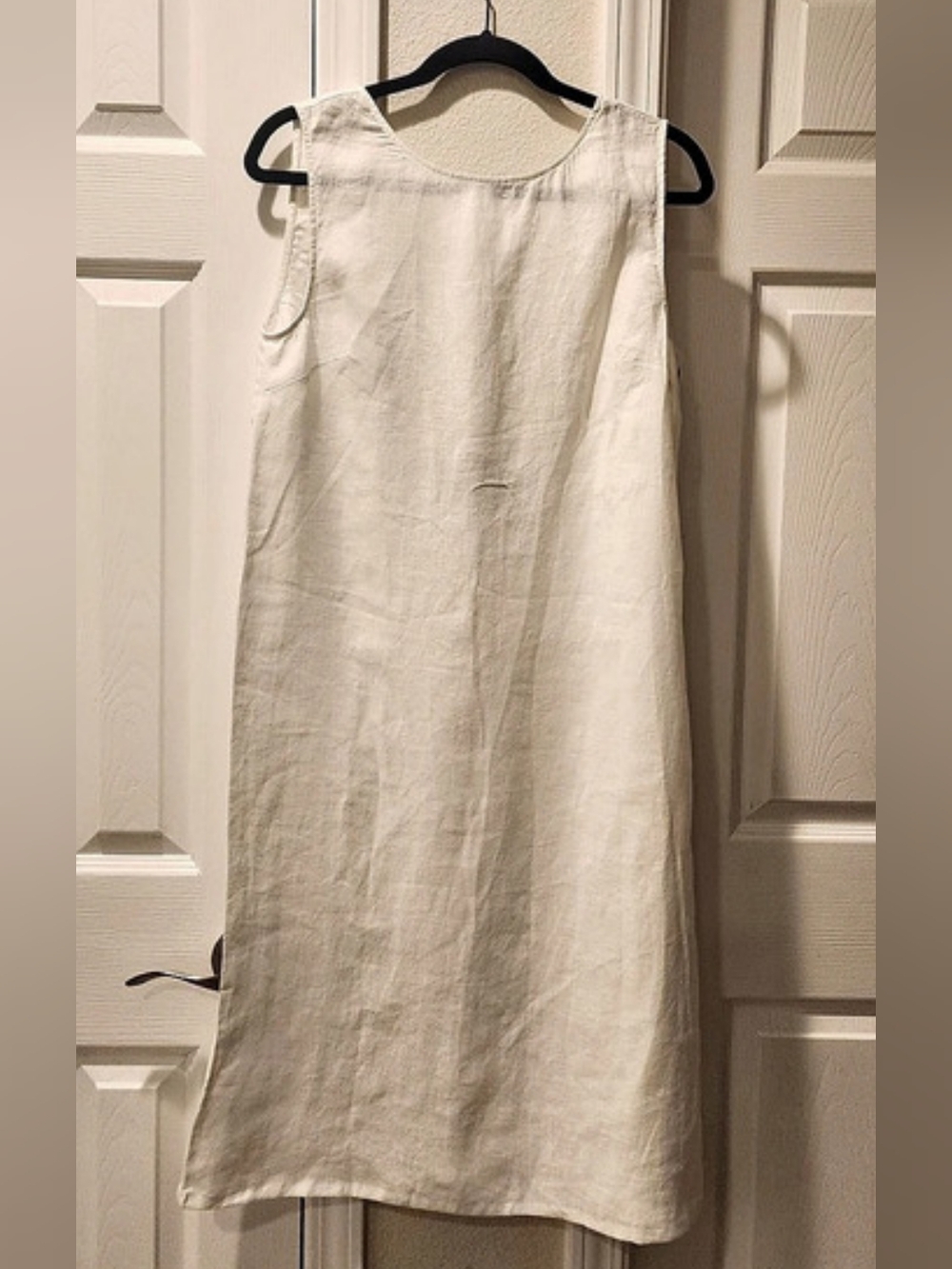 Reformation Sleeveless Linen Midi Dress in White